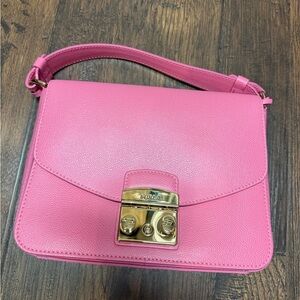 Furla Pink Leather Crossbody Bag